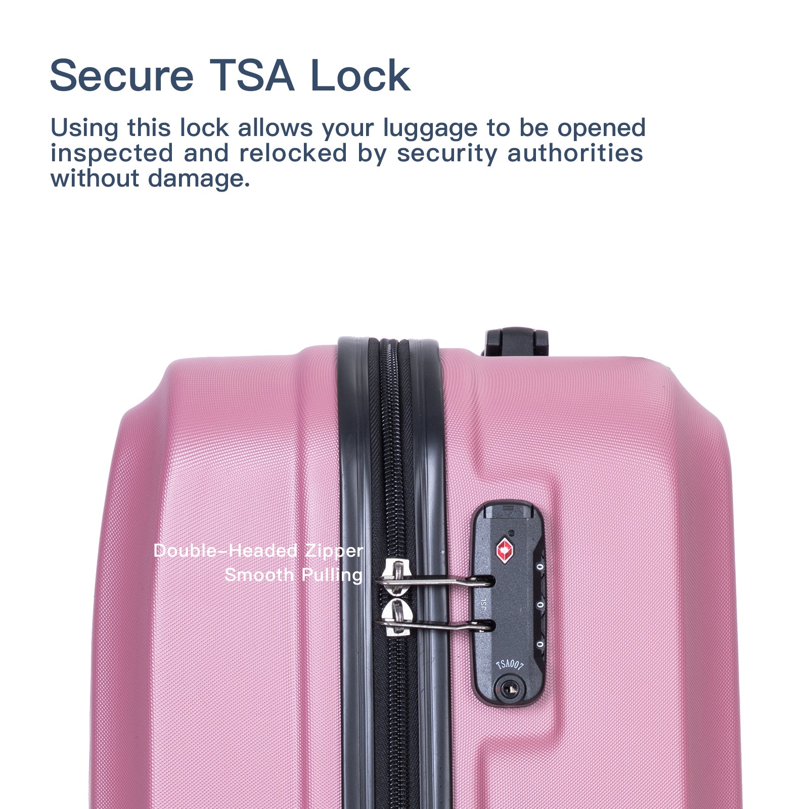 3 Piece Luggage Sets Abs Lightweight Suitcase With Two Hooks, Spinner Wheels, Tsa Lock, 20 24 28 , Pink Pink Abs