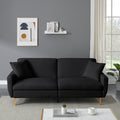 74.41 Inch Teddy Velvet Sofa Bed With Separate Adjustment Backrest And Storage Function Black Light Brown Velvet Wood Primary Living Space Medium Soft Loose Back Contemporary Eucalyptus Square Arms Foam Foam 2 Seat
