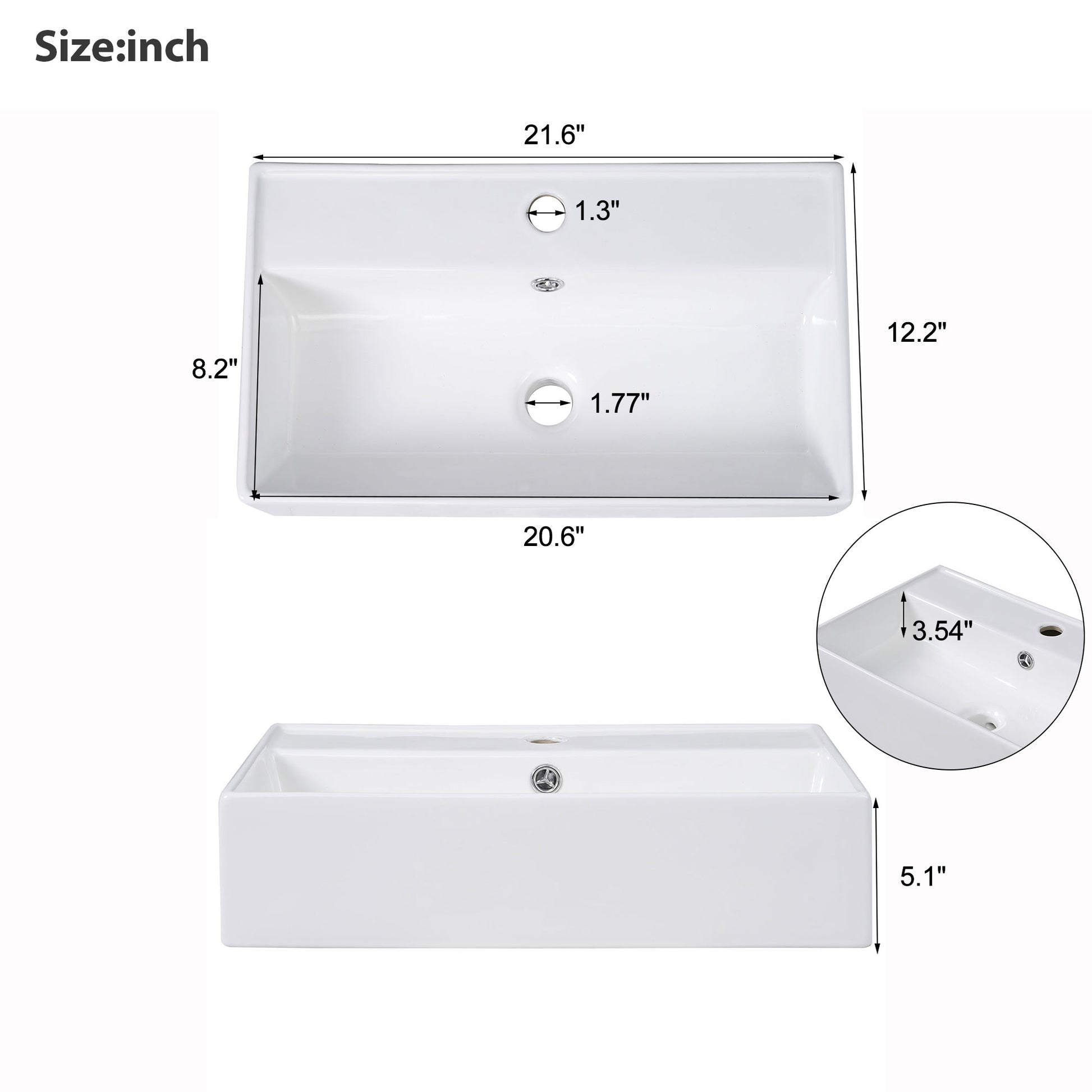 21.6" Green Bathroom Vanity, Combo Cabinet, Bathroom Storage Cabinet, Single Ceramic Sink, Left Side Storage Green Bathroom Ceramic Mdf