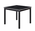5 Piece Wooden Dining Table Set, Kitchen Table Set With A Square Table And 4 Upholstered Chairs, Wooden Dining Room Table With Crystal Decoration And Chairs Set For Kitchen, Dining Room, Black Black Seats 4 Dining Room 4 Leg Square Dining Table With