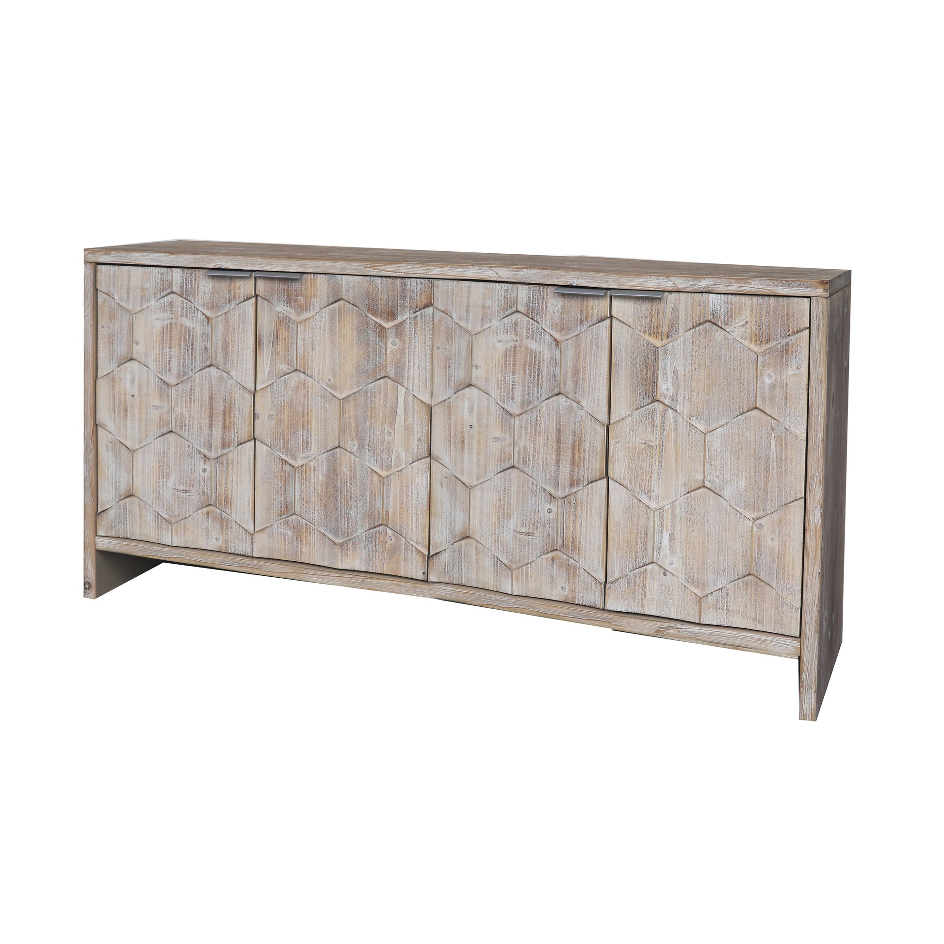 Accent Cabinet Farmhouse Style 4 Door Wooden Cabinet Sideboard Buffet Server Cabinet Storage Cabinet, For Living Room, Entryway, Hallway, Office, Kitchen And Dining Room, Natural Wood Wash Natural