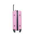 3 Piece Luggage Sets Abs Lightweight Suitcase With Two Hooks, Spinner Wheels, Tsa Lock, 20 24 28 Pink Pink Abs