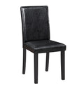 5 Piece Wooden Dining Table Set, Kitchen Table Set With A Square Table And 4 Upholstered Chairs, Wooden Dining Room Table With Crystal Decoration And Chairs Set For Kitchen, Dining Room, Black Black Seats 4 Dining Room 4 Leg Square Dining Table With