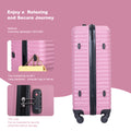 3 Piece Luggage Sets Abs Lightweight Suitcase With Two Hooks, Spinner Wheels, Tsa Lock, 20 24 28 Pink Pink Abs