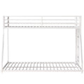 Adam Twin Over Full Metal Bunk, White Full Box Spring Not Required White Metal Bedroom Bunk Metal Metal