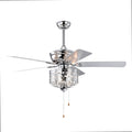 52 Inch Indoor Ceiling Fan With Pull Chain,Reversible Ac Motorspull Chain Chrome No Include Bulb Chrome American Traditional,Antique,Classic,Contemporary Plywood Metal