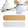 42 Inch Modern With 3 Color Dimmable Light 5 Blades Remote Control Reversible Dc Motor White White Mdf