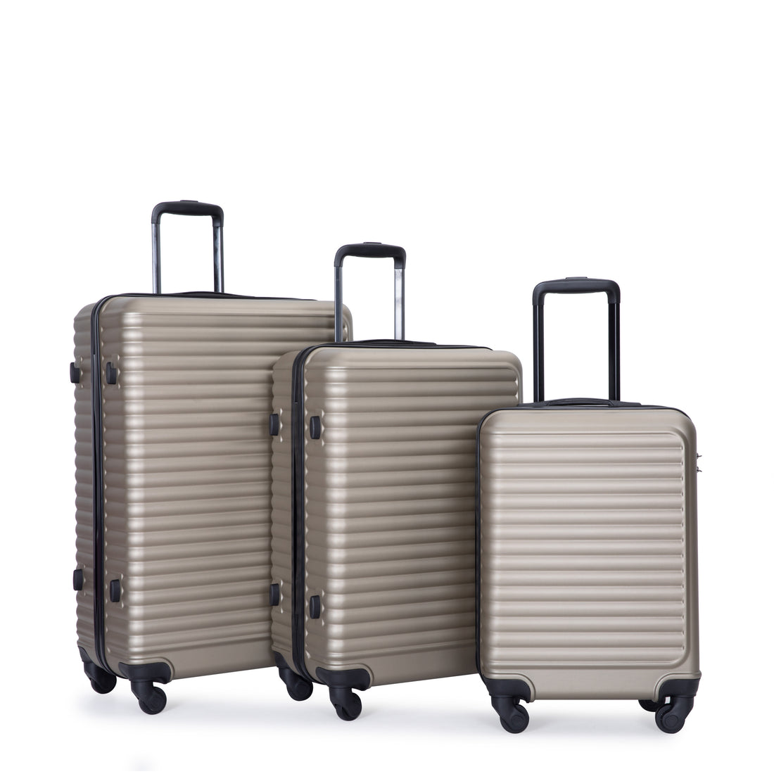 3 Piece Luggage Sets Abs Lightweight Suitcase With Two Hooks, Spinner Wheels, Tsa Lock, 20 24 28 Gold Gold Abs