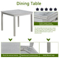 5 Piece Wooden Dining Table Set, Kitchen Table Set With A Square Table And 4 Upholstered Chairs, Wooden Dining Room Table With Crystal Decoration And Chairs Set For Kitchen, Dining Room, Silver Grey Beige Silver Gray Seats 4 Dining Room 4 Leg Square