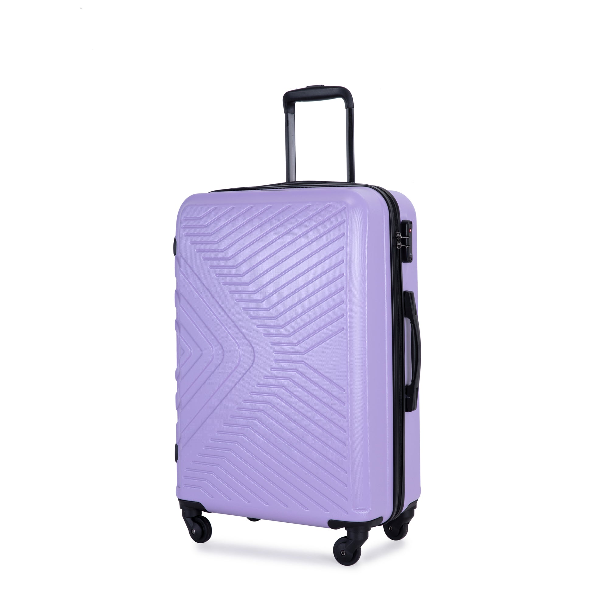 3 Piece Luggage Sets Abs Lightweight Suitcase With Two Hooks, Spinner Wheels, Tsa Lock, 20 24 28 , Light Purple Light Purple Abs