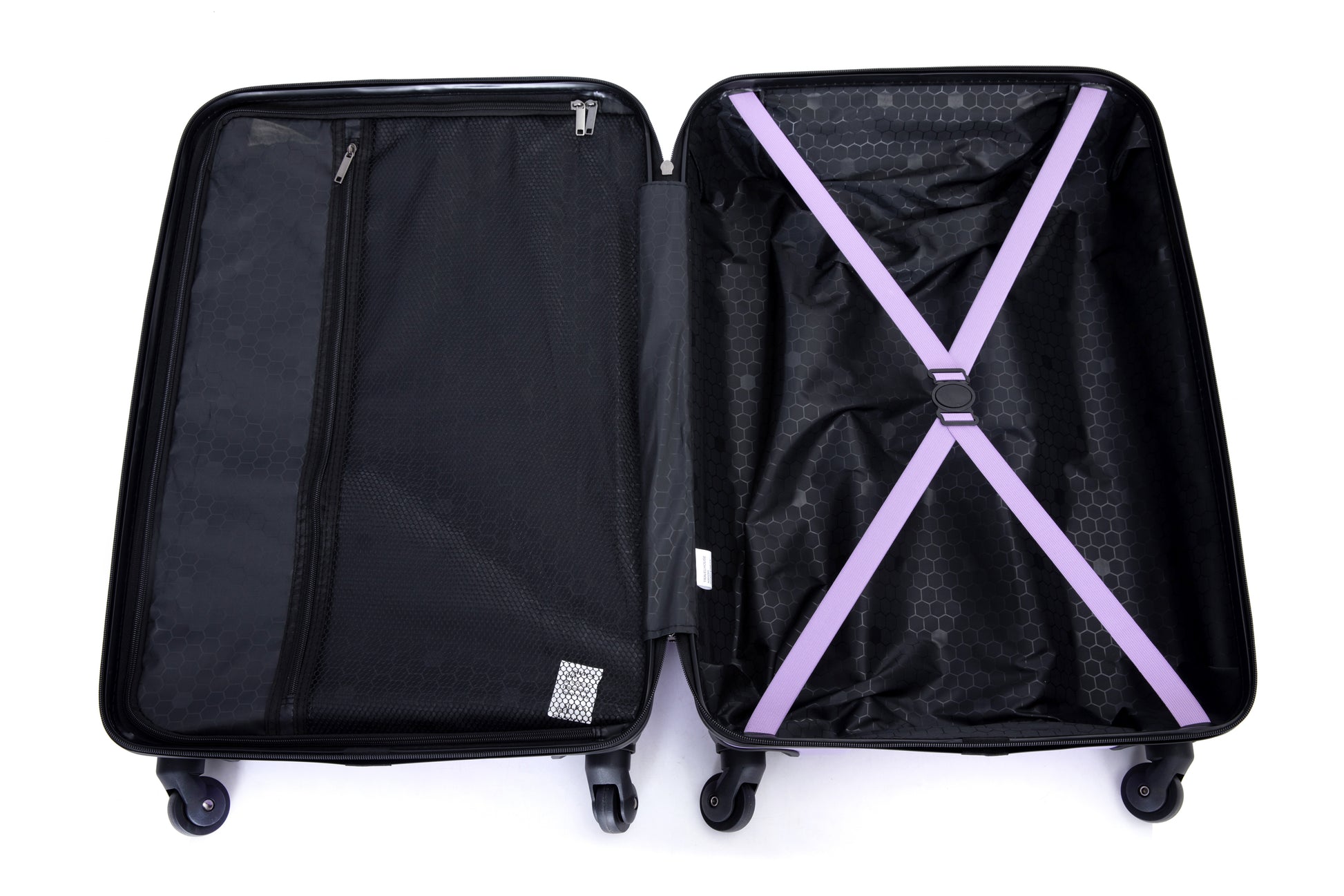 3 Piece Luggage Sets Abs Lightweight Suitcase With Two Hooks, Spinner Wheels, Tsa Lock, 20 24 28 , Light Purple Light Purple Abs