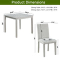 5 Piece Wooden Dining Table Set, Kitchen Table Set With A Square Table And 4 Upholstered Chairs, Wooden Dining Room Table With Crystal Decoration And Chairs Set For Kitchen, Dining Room, Silver Grey Beige Silver Gray Seats 4 Dining Room 4 Leg Square