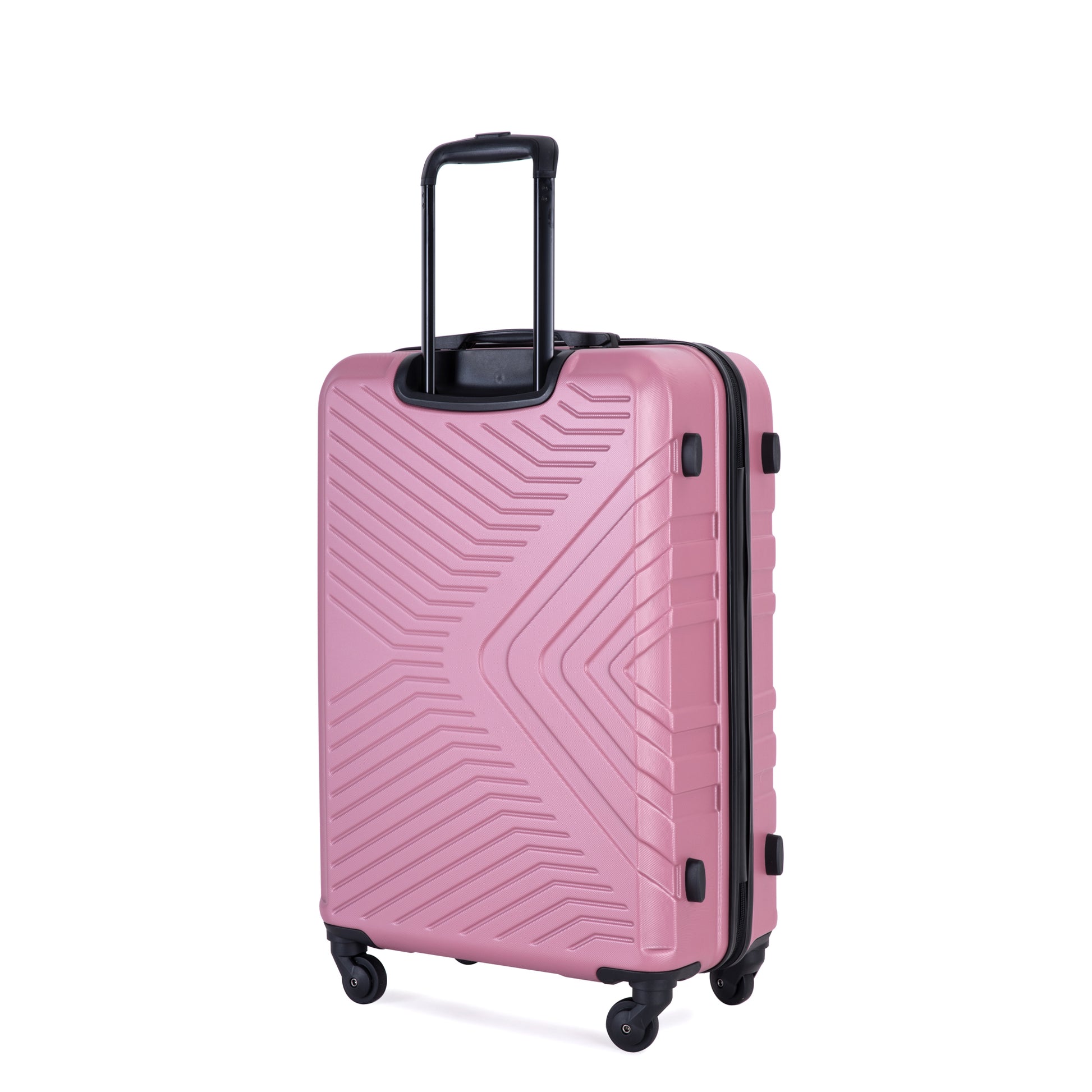 3 Piece Luggage Sets Abs Lightweight Suitcase With Two Hooks, Spinner Wheels, Tsa Lock, 20 24 28 , Pink Pink Abs