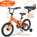 Kids Bike,16 Inch Kids' Bicycle With Training Wheels For Boys Age 4 7 Years,Multiple Colors Cycling Orange Garden & Outdoor Steel