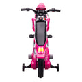 12V Kids Ride On Toy Motorcycle, Electric Motor Toy Bike With Training Wheels For Kids 3 6, Rose Red Rose Red Polypropylene