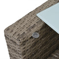 Patio Furniture, Outdoor Furniture, Seasonal Pe Wicker Furniture, 6 Set Wicker Furniture With Tempered Glass Coffee Table Brown Pe Rattan Iron Waterproof Fabric