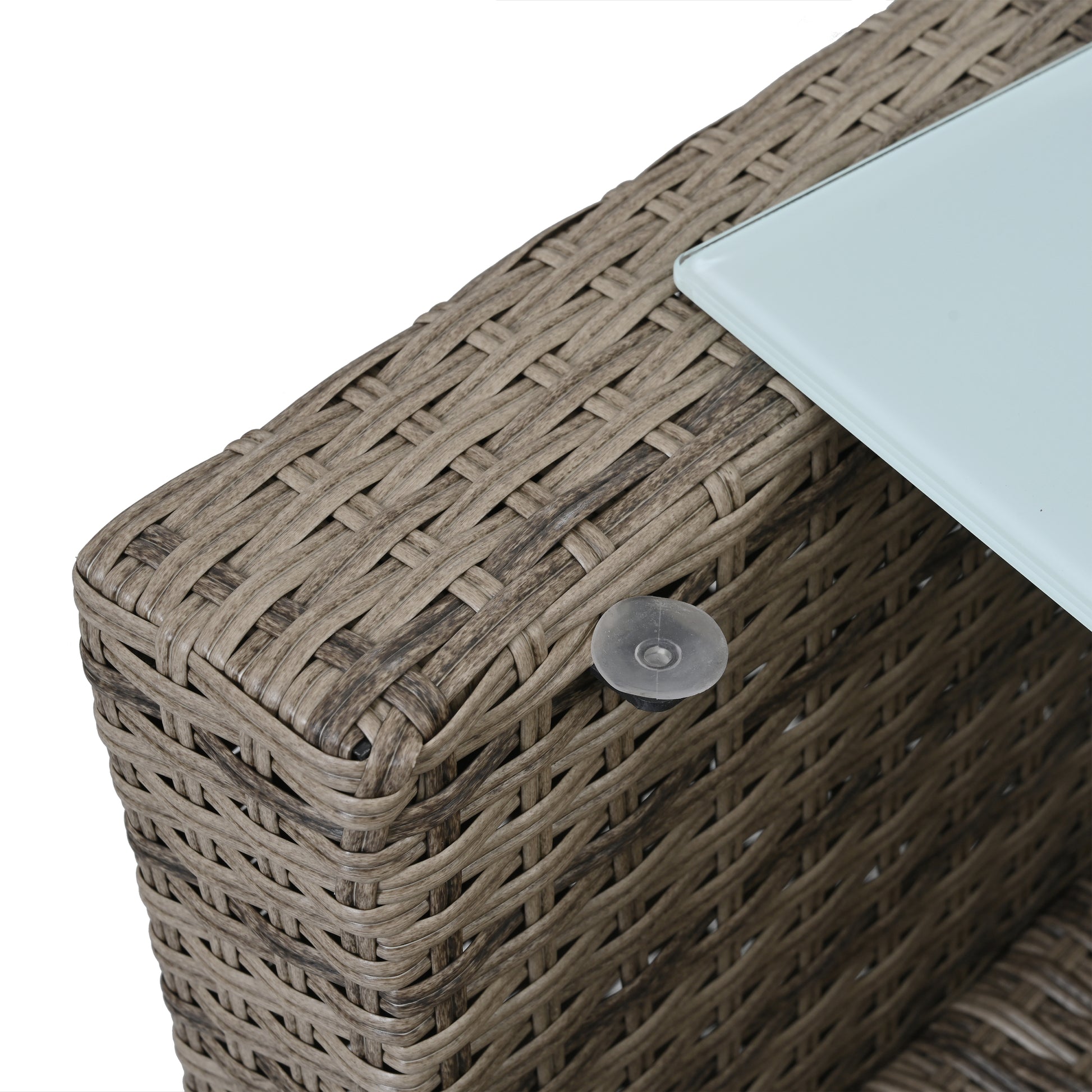 Patio Furniture, Outdoor Furniture, Seasonal Pe Wicker Furniture, 6 Set Wicker Furniture With Tempered Glass Coffee Table Brown Pe Rattan Iron Waterproof Fabric
