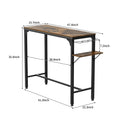 Wood Top Metal Base Side Table Industrial Bar Table With Two Chair Adjustable Table Base Bistro Whiskey Pub Table,47.44