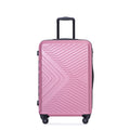 3 Piece Luggage Sets Abs Lightweight Suitcase With Two Hooks, Spinner Wheels, Tsa Lock, 20 24 28 , Pink Pink Abs