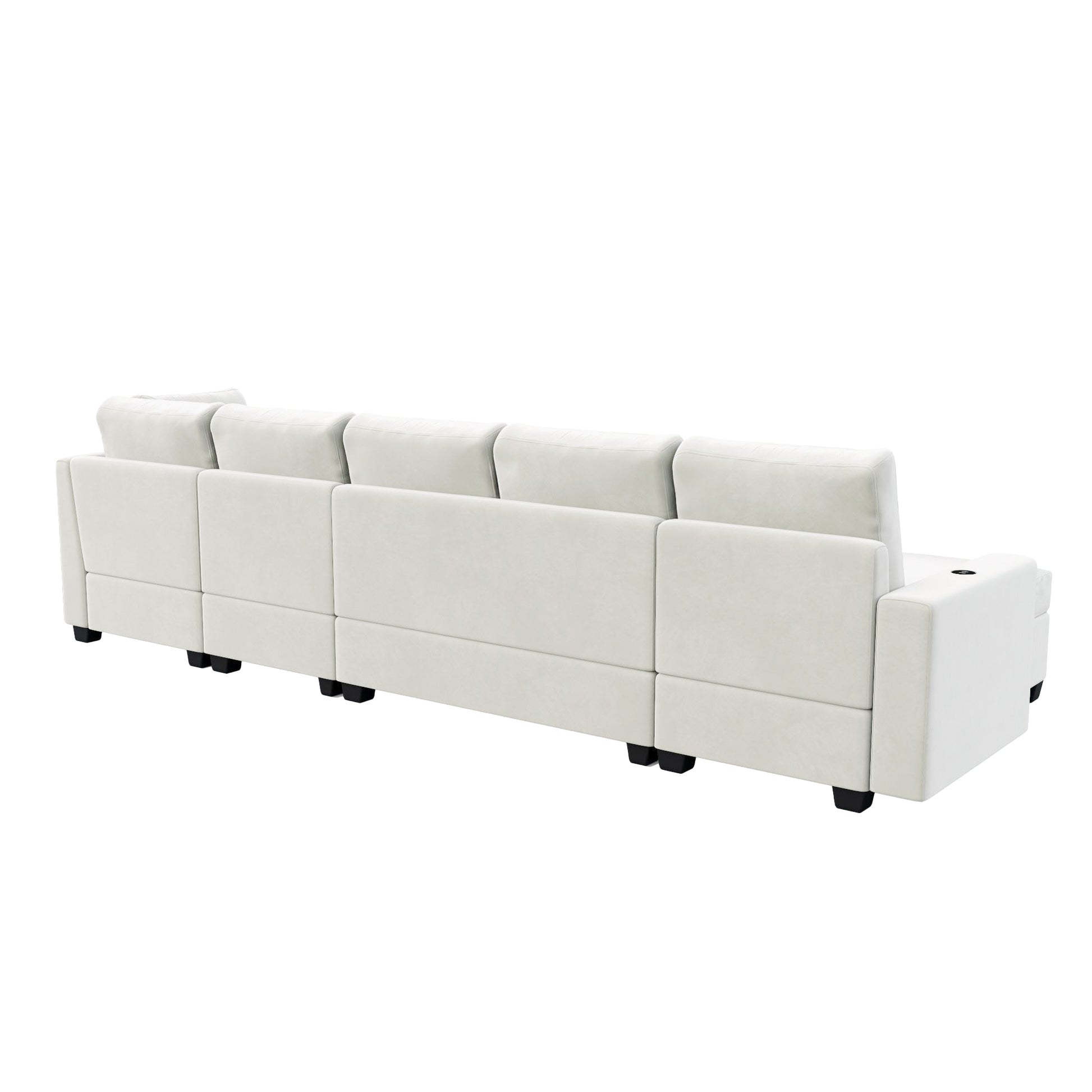 138*56" Modern L Shape Sectional Sofa, 6 Seat Velvet Fabric Couch With Convertible Chaise Lounge,Freely Combinable Indoor Furniture For Living Room, Apartment, Office,3 Colors Cream Velvet 6 Seat