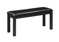 Wooden Dining Rectangular Table With Bench, Kitchen Table With Bench For Small Space, 6 Person Dining Table, Black Black Seats 6 Dining Room Rectangular 4 Leg Rectangular Dining Table With Chair And Bench Solid Wood Mdf