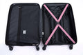 3 Piece Luggage Sets Abs Lightweight Suitcase With Two Hooks, Spinner Wheels, Tsa Lock, 20 24 28 , Pink Pink Abs