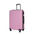 3 Piece Luggage Sets Abs Lightweight Suitcase With Two Hooks, Spinner Wheels, Tsa Lock, 20 24 28 Pink Pink Abs