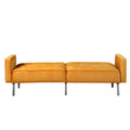 Orisfur. Linen Upholstered Modern Convertible Folding Futon Sofa Bed For Compact Living Space, Apartment, Dorm, Yellow Yellow Foam Linen