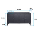 Accent Cabinet 4 Door Wooden Cabinet Sideboard Buffet Server Cabinet Storage Cabinet, For Living Room, Entryway, Hallway, Office, Kitchen And Dining Room, Matte Black Matte Matte Black Solid Wood Mdf