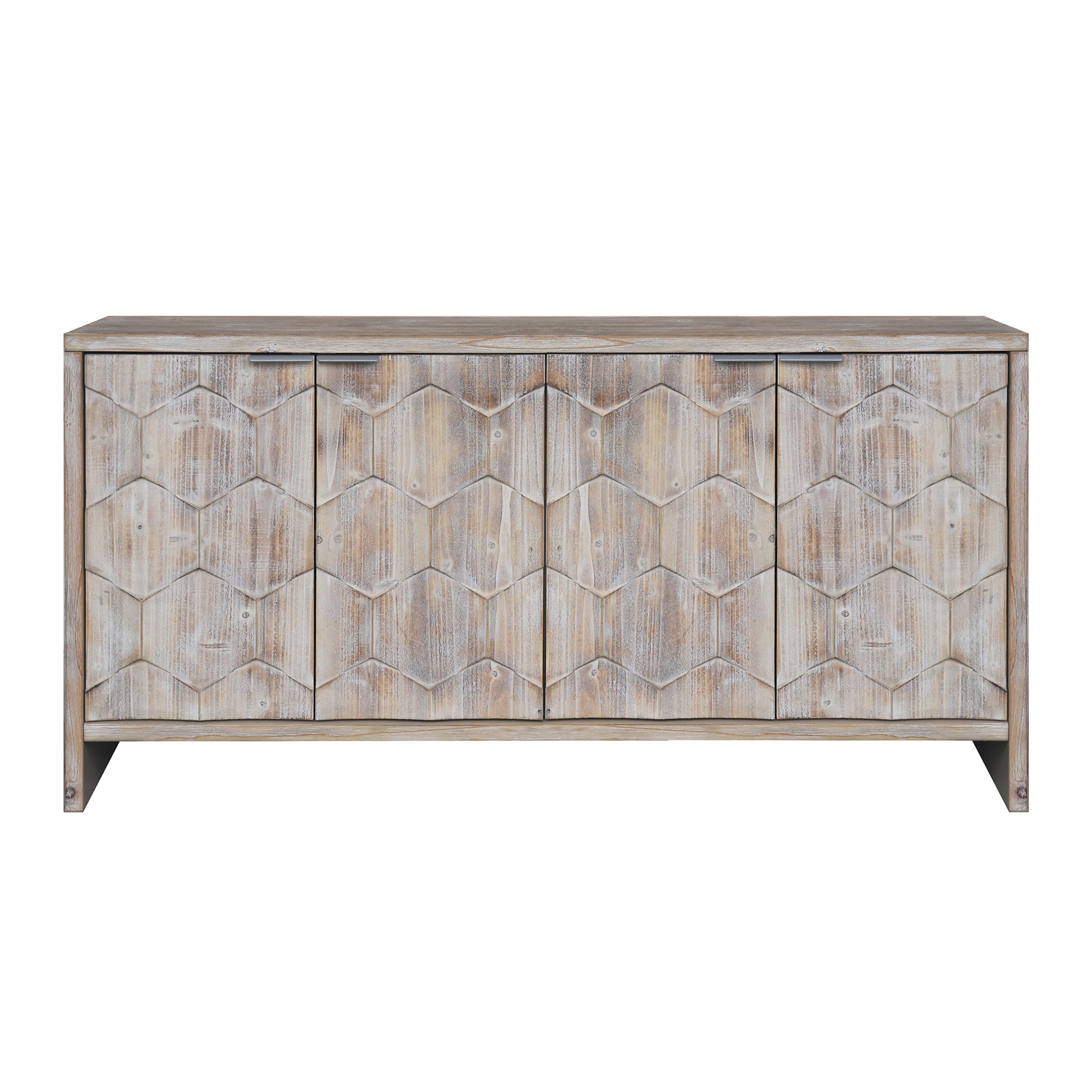 Accent Cabinet Farmhouse Style 4 Door Wooden Cabinet Sideboard Buffet Server Cabinet Storage Cabinet, For Living Room, Entryway, Hallway, Office, Kitchen And Dining Room, Natural Wood Wash Natural