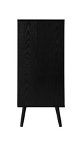 5 Drawer Cabinet, Accent Storage Cabinet, Suitable For Living Room, Bedroom, Dining Room, Study Black Mdf