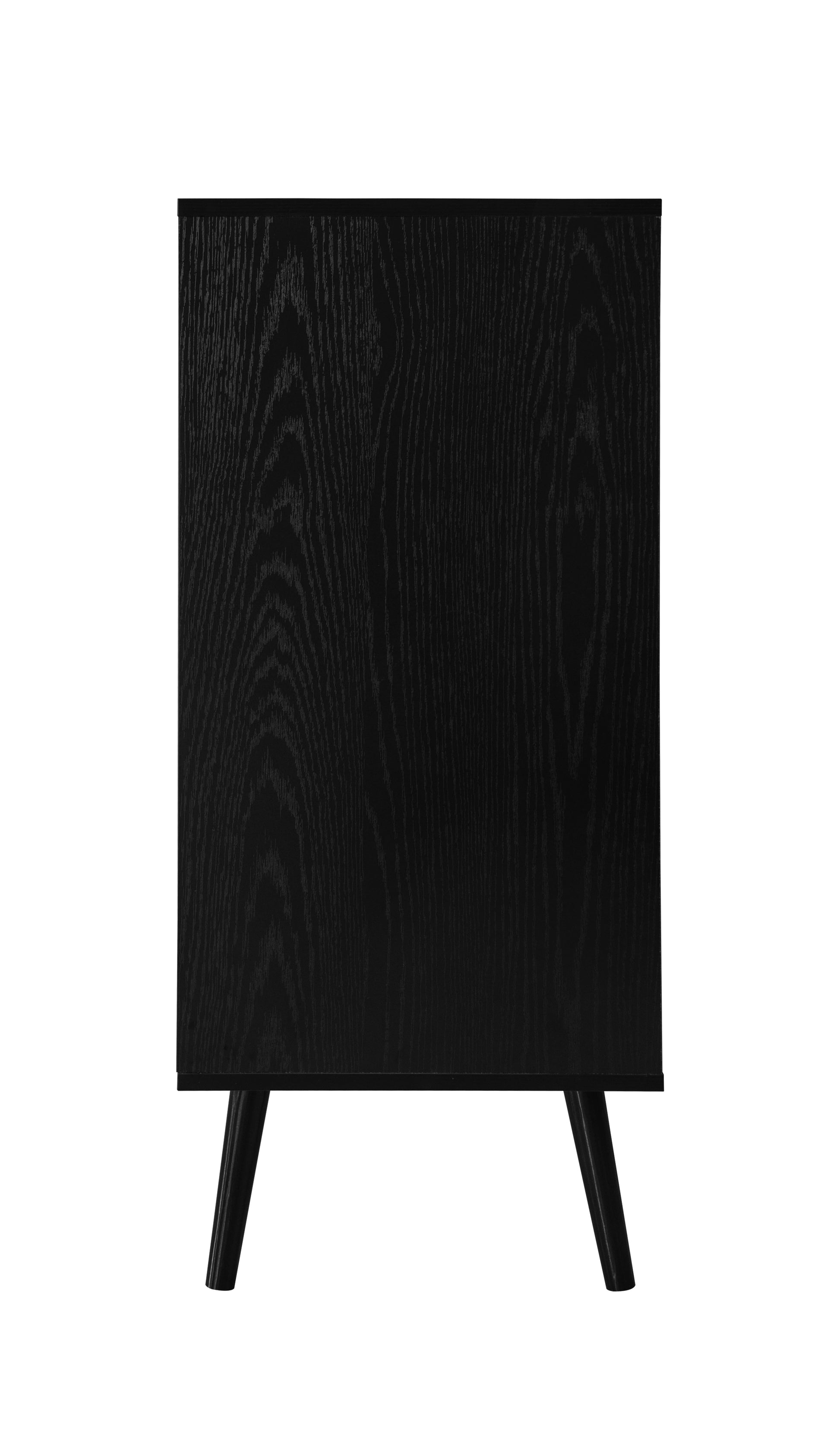 5 Drawer Cabinet, Accent Storage Cabinet, Suitable For Living Room, Bedroom, Dining Room, Study Black Mdf