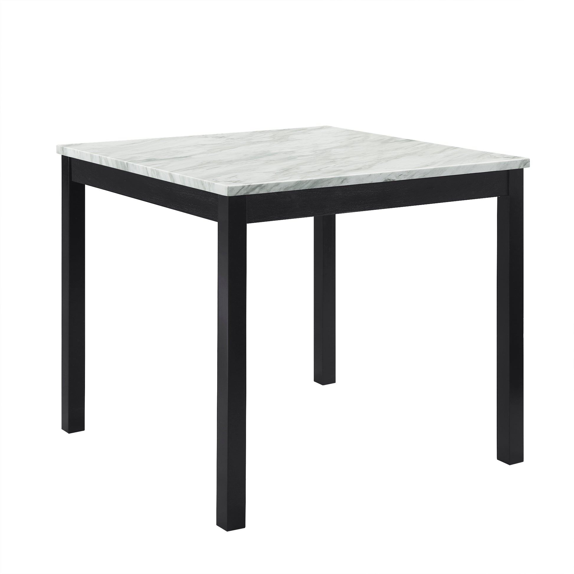 5 Piece Dining Table And Chair Set, Wooden Dining Table And Chair With 4 Chairs For Small Spaces, Modern Square Counter Height Dining Table, Compact Mid Century Modern Home Table And Chair Set, Uphols Black Gray Solid Wood Mdf