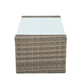 Patio Furniture, Outdoor Furniture, Seasonal Pe Wicker Furniture, 6 Set Wicker Furniture With Tempered Glass Coffee Table Brown Pe Rattan Iron Waterproof Fabric