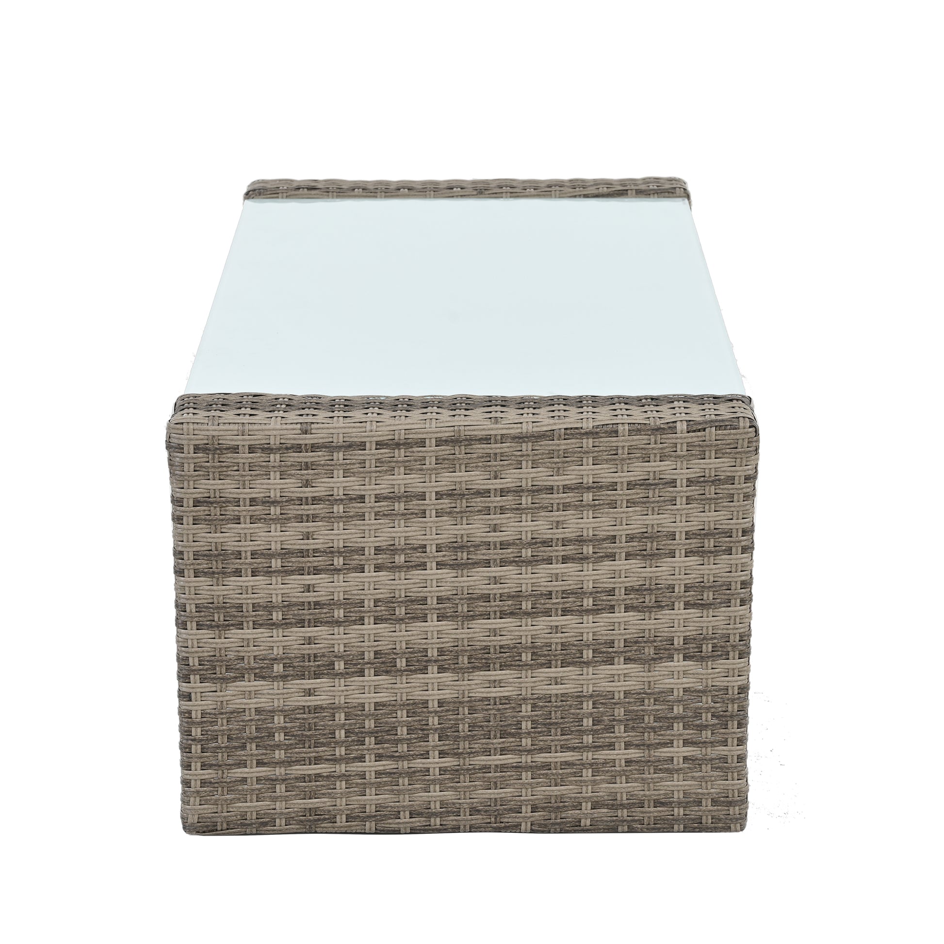 Patio Furniture, Outdoor Furniture, Seasonal Pe Wicker Furniture, 6 Set Wicker Furniture With Tempered Glass Coffee Table Brown Pe Rattan Iron Waterproof Fabric