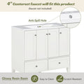 36'' Bathroom Vanity With Resin Sink Combo,Solid Wood Frame Bathroom Storage Cabinet, Freestanding Vanity Set With 4 Soft Closing Doors& 2 Drawers 2 White 4 5 Adjustable Shelves Bathroom Freestanding Solid Wood Mdf Resin Painted