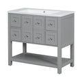 36'' Bathroom Vanity With Undermount Sink,Free Standing Vanity Set With 4 Drawers& Soft Closing Doors,Solid Wood Frame Bathroom Storage Cabinet 4 Grey 2 2 Adjustable Hinges Bathroom Freestanding Solid Wood Mdf Resin Painted