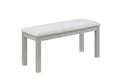Wooden Dining Rectangular Table With Bench, Kitchen Table With Bench For Small Space, 6 Person Dining Table, Silver Grey Beige Silver Gray Seats 6 Dining Room Rectangular 4 Leg Rectangular Dining Table With Chair And Bench Solid Wood Mdf