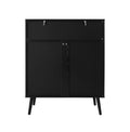 5 Drawer Cabinet, Accent Storage Cabinet, Suitable For Living Room, Bedroom, Dining Room, Study Black Mdf