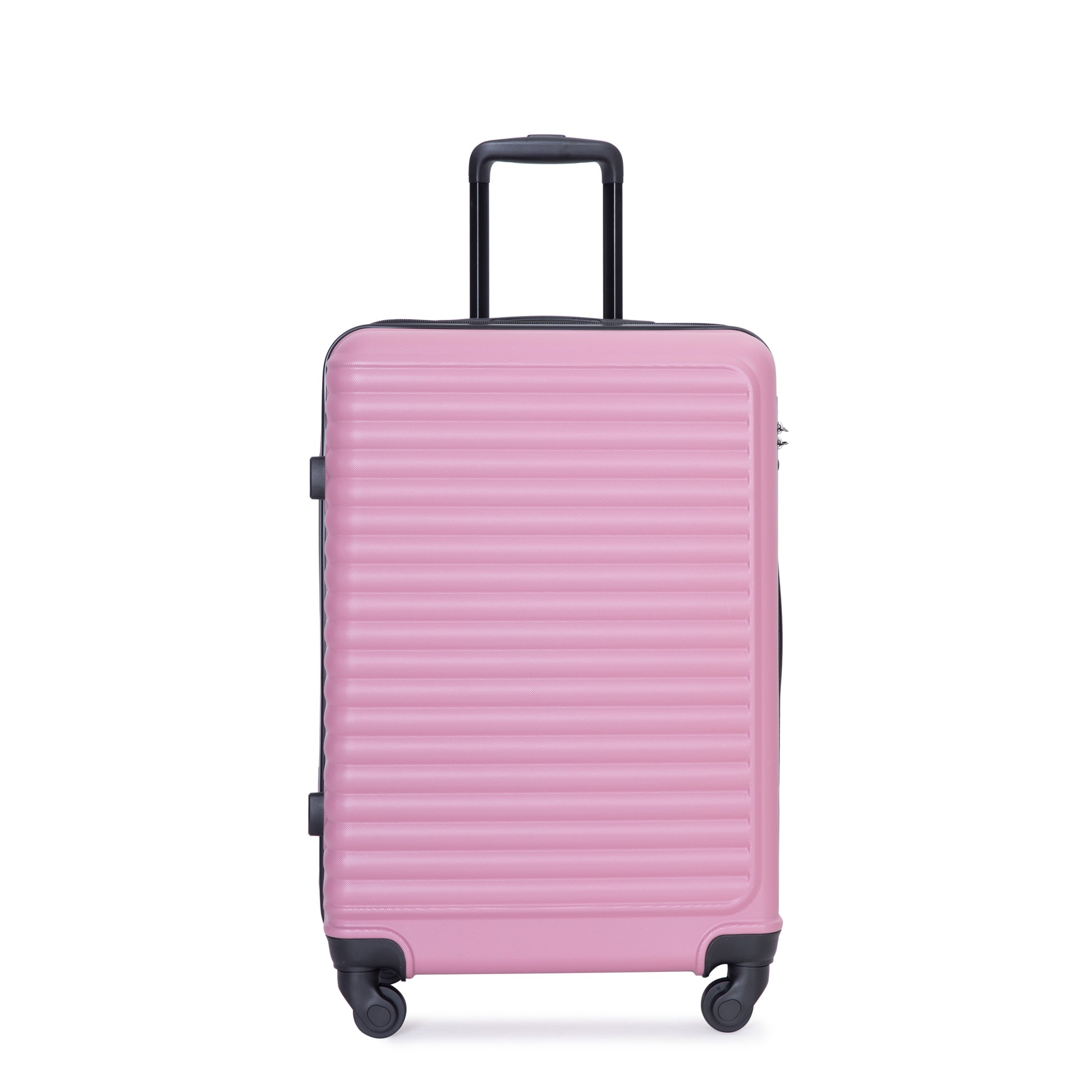 3 Piece Luggage Sets Abs Lightweight Suitcase With Two Hooks, Spinner Wheels, Tsa Lock, 20 24 28 Pink Pink Abs