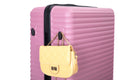 3 Piece Luggage Sets Abs Lightweight Suitcase With Two Hooks, Spinner Wheels, Tsa Lock, 20 24 28 Pink Pink Abs