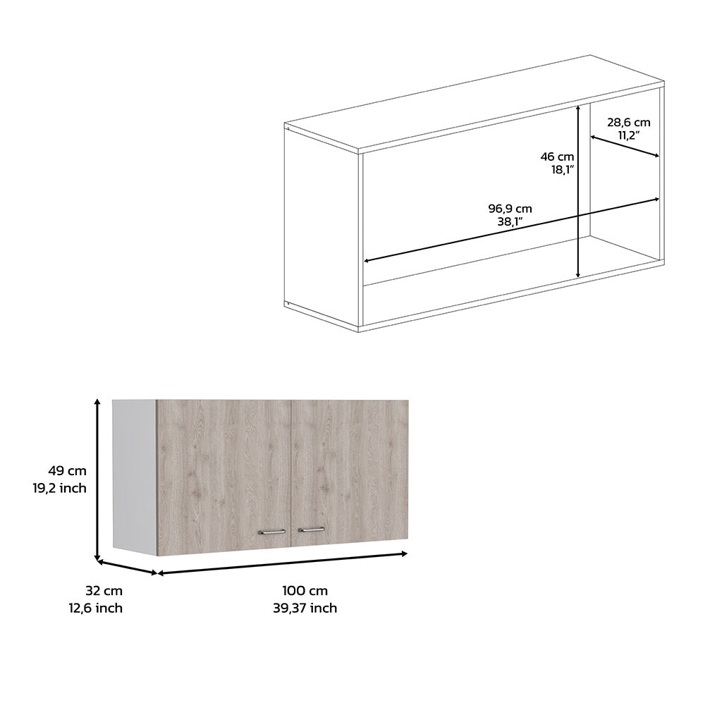 Oklahoma Wall Cabinet, Two Doors Multicolor Kitchen Modern Mdf Engineered Wood