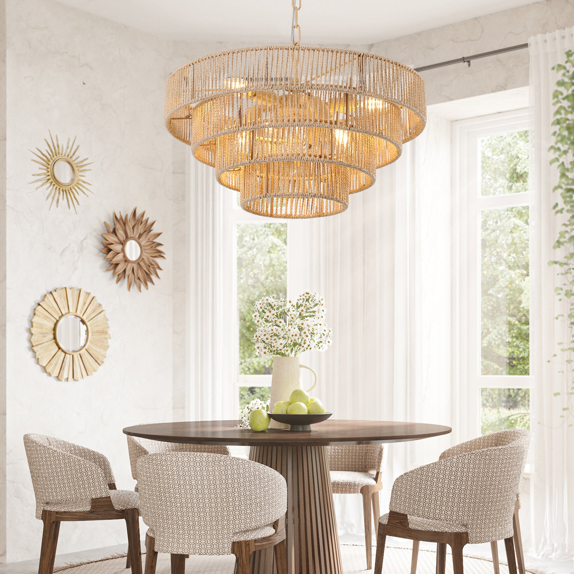 Same As W1340P155976 L1019 4 Bohemian Style Woven Pendant Light 19.7 Inch Rattan Ligh Large Rattan Pendant Light With 4 Tier Rattan Chandelier Wood Wood Farmhouse Iron