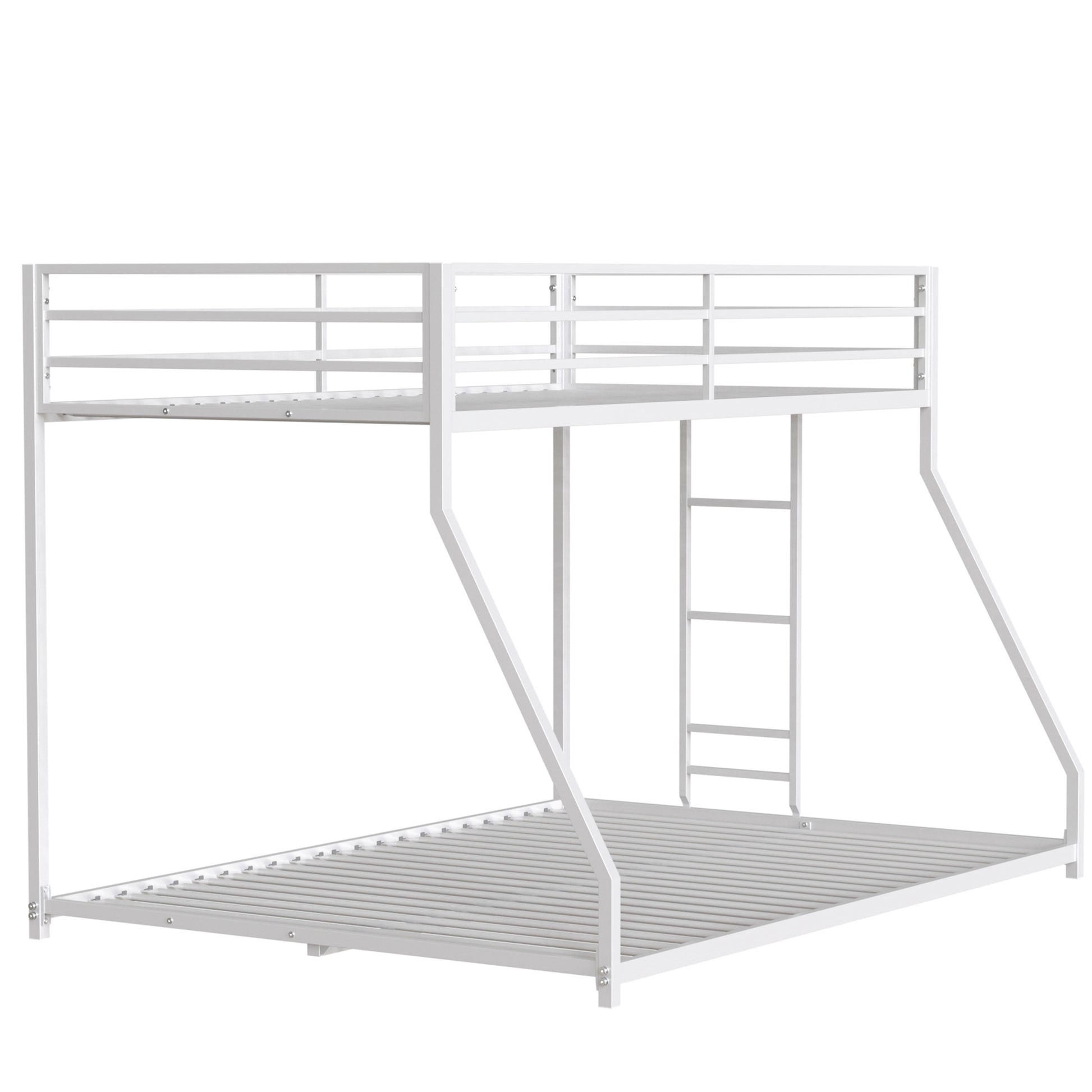 Adam Twin Over Full Metal Bunk, White Full Box Spring Not Required White Metal Bedroom Bunk Metal Metal