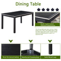 Wooden Dining Rectangular Table With Bench, Kitchen Table With Bench For Small Space, 6 Person Dining Table, Black Black Seats 6 Dining Room Rectangular 4 Leg Rectangular Dining Table With Chair And Bench Solid Wood Mdf