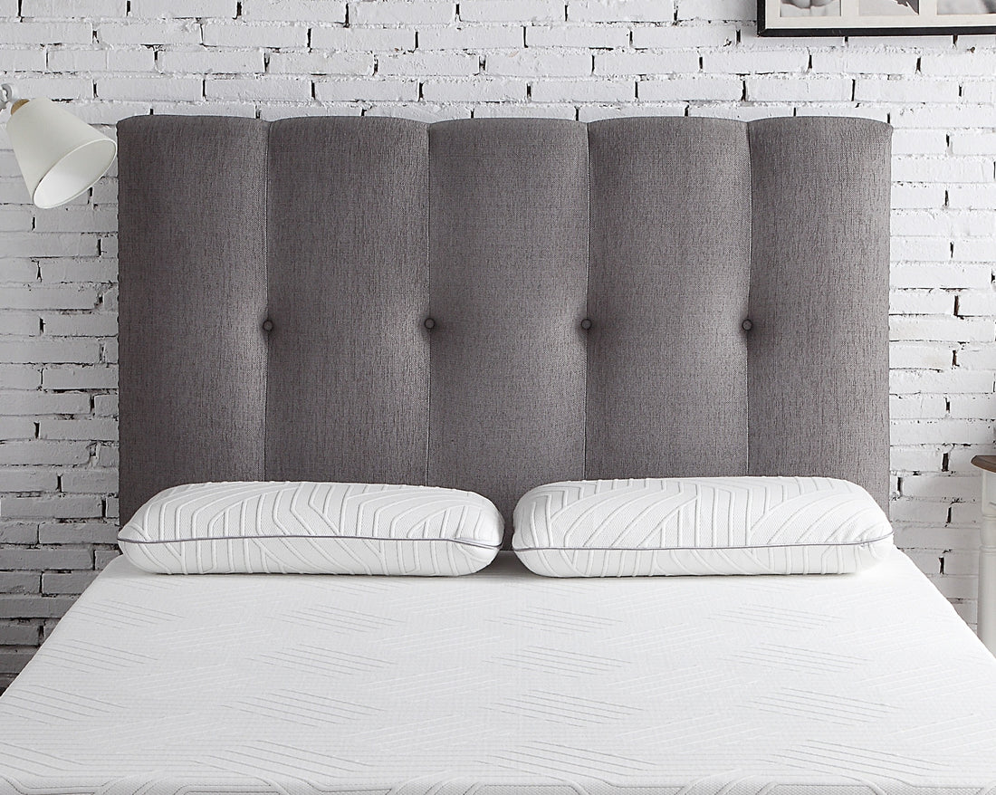 Tufted Upholstered Headboard With Trim, Queen Size, Grey Queen Grey Wood Bedroom Modern,Transitional Panel Polyester Wood