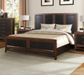 Branson Queen Size Panel Bed, Two Tone Finish Box Spring Required Queen Brown Wood Brown Bedroom American Design,Transitional Pine Panel Pine