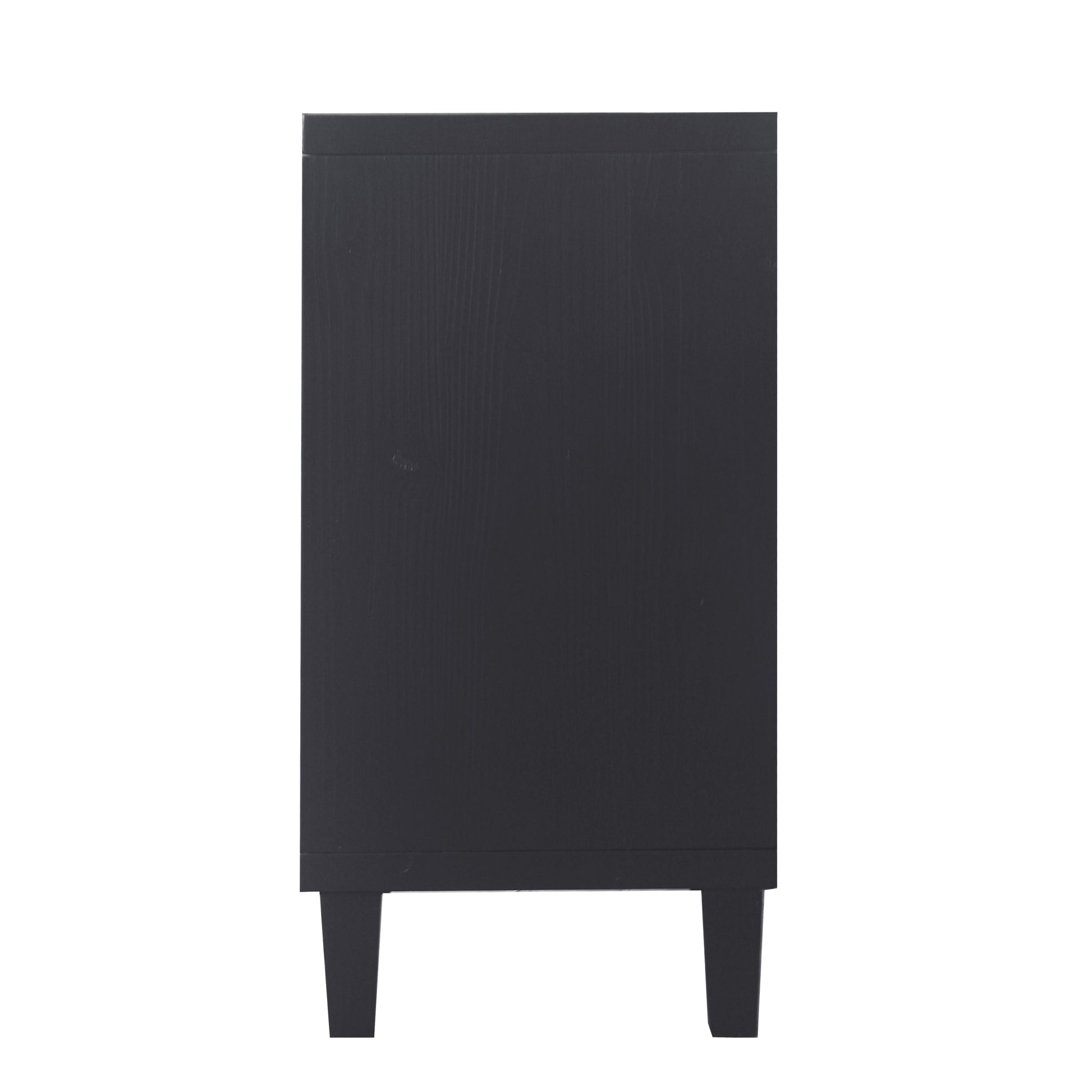 Accent Cabinet 4 Door Wooden Cabinet Sideboard Buffet Server Cabinet Storage Cabinet, For Living Room, Entryway, Hallway, Office, Kitchen And Dining Room, Matte Black Matte Matte Black Solid Wood Mdf