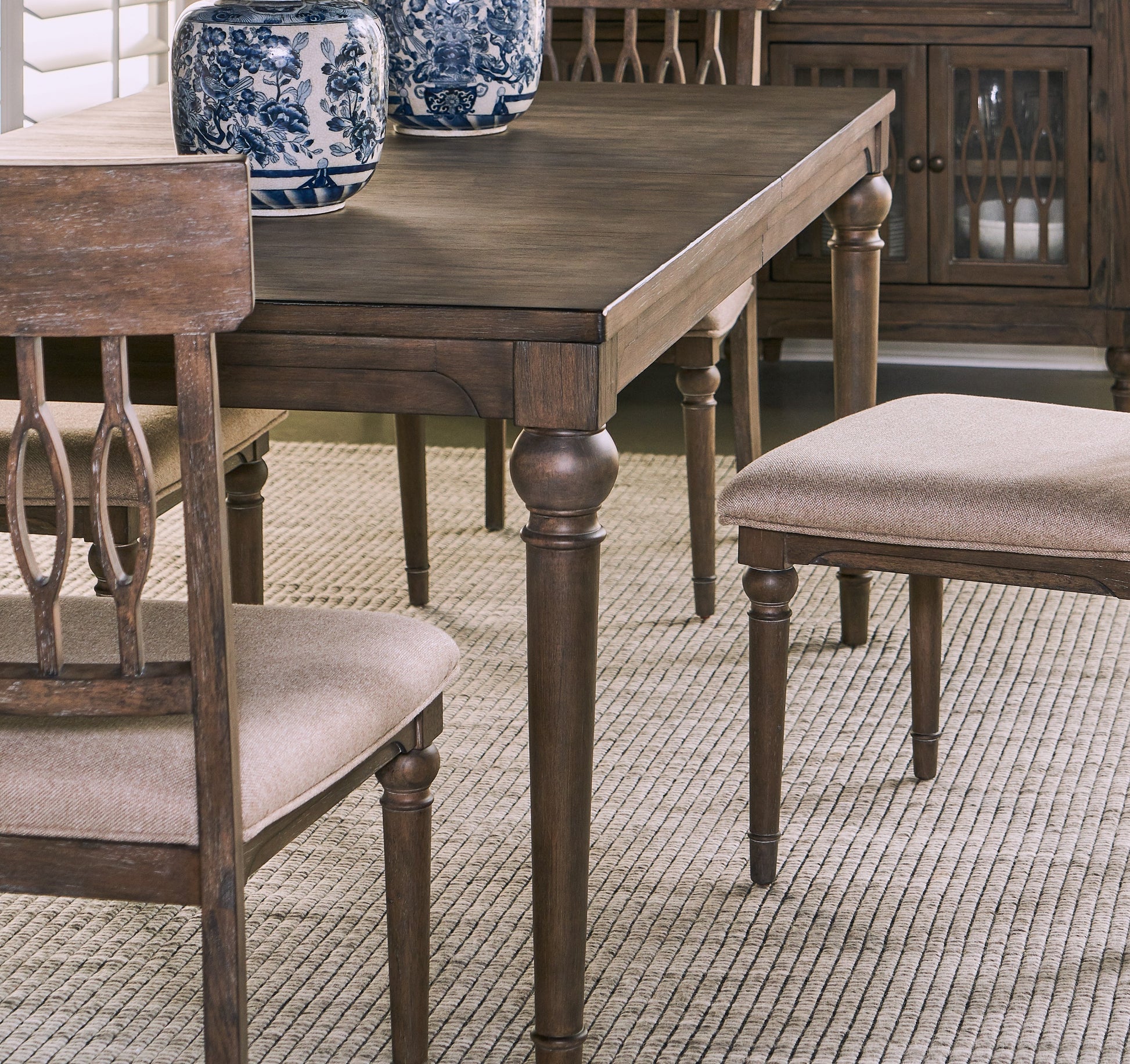 Middleton 72 Inch Dining Table, Extends To 90 Inches, Vintage Hazel Finish Greige Seats 8 Gray Dining Room European,Modern,Transitional Freestanding Poplar Rectangular Kitchen & Dining Tables Rectangular Wood