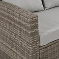 Patio Furniture, Outdoor Furniture, Seasonal Pe Wicker Furniture, 6 Set Wicker Furniture With Tempered Glass Coffee Table Brown Pe Rattan Iron Waterproof Fabric